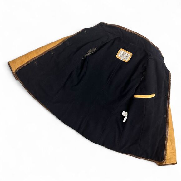 Vtg Lone Pine American Made Leather Jacket XS Tan Brown Trim Wool Cashmere Lined - Picture 5 of 16